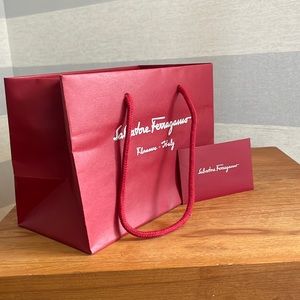 Small Salvator Ferragamo paper shopping bag with receipt holder